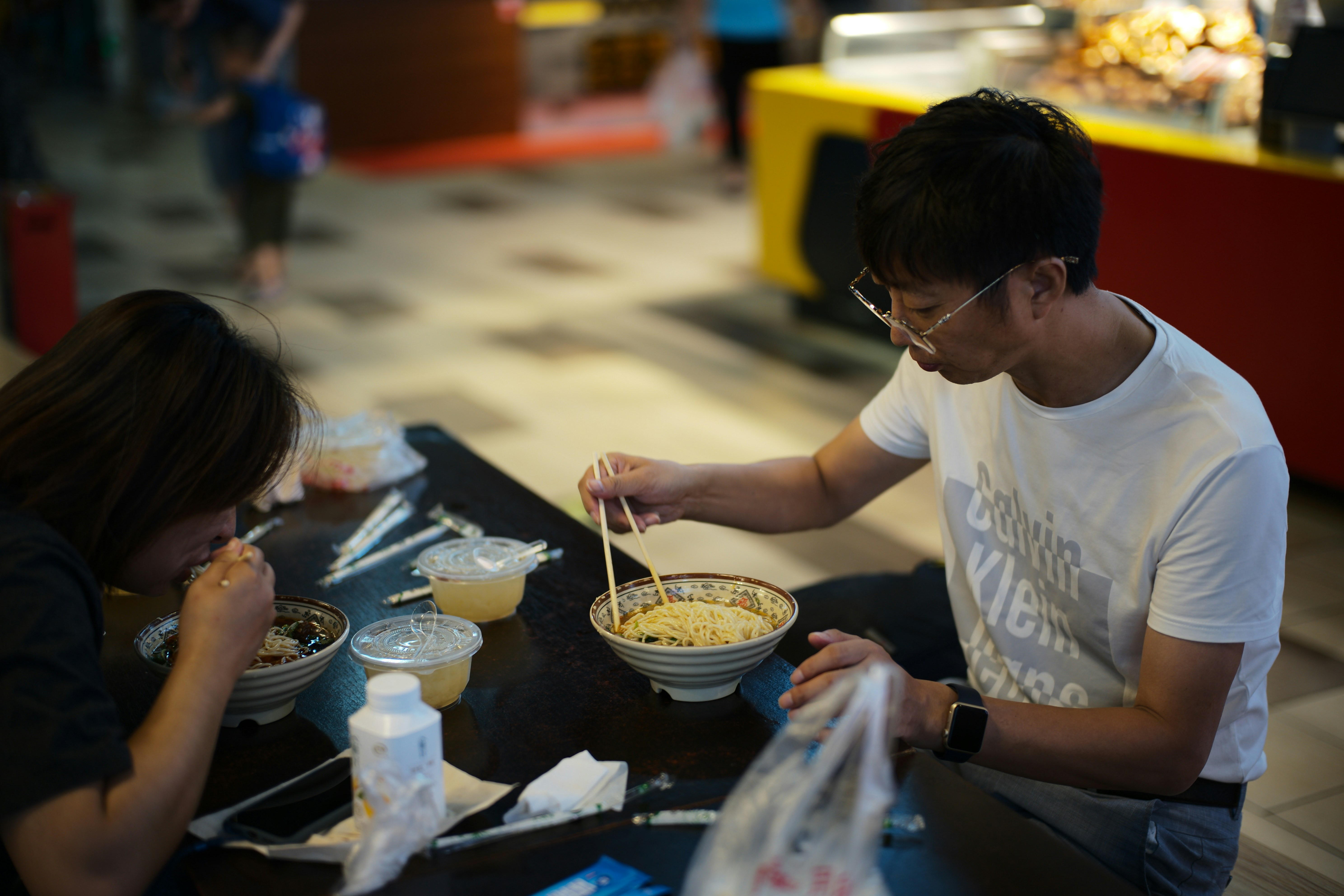 students eating