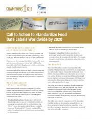 Call to Action to Standardize Food Date Labels Worldwide by 2020